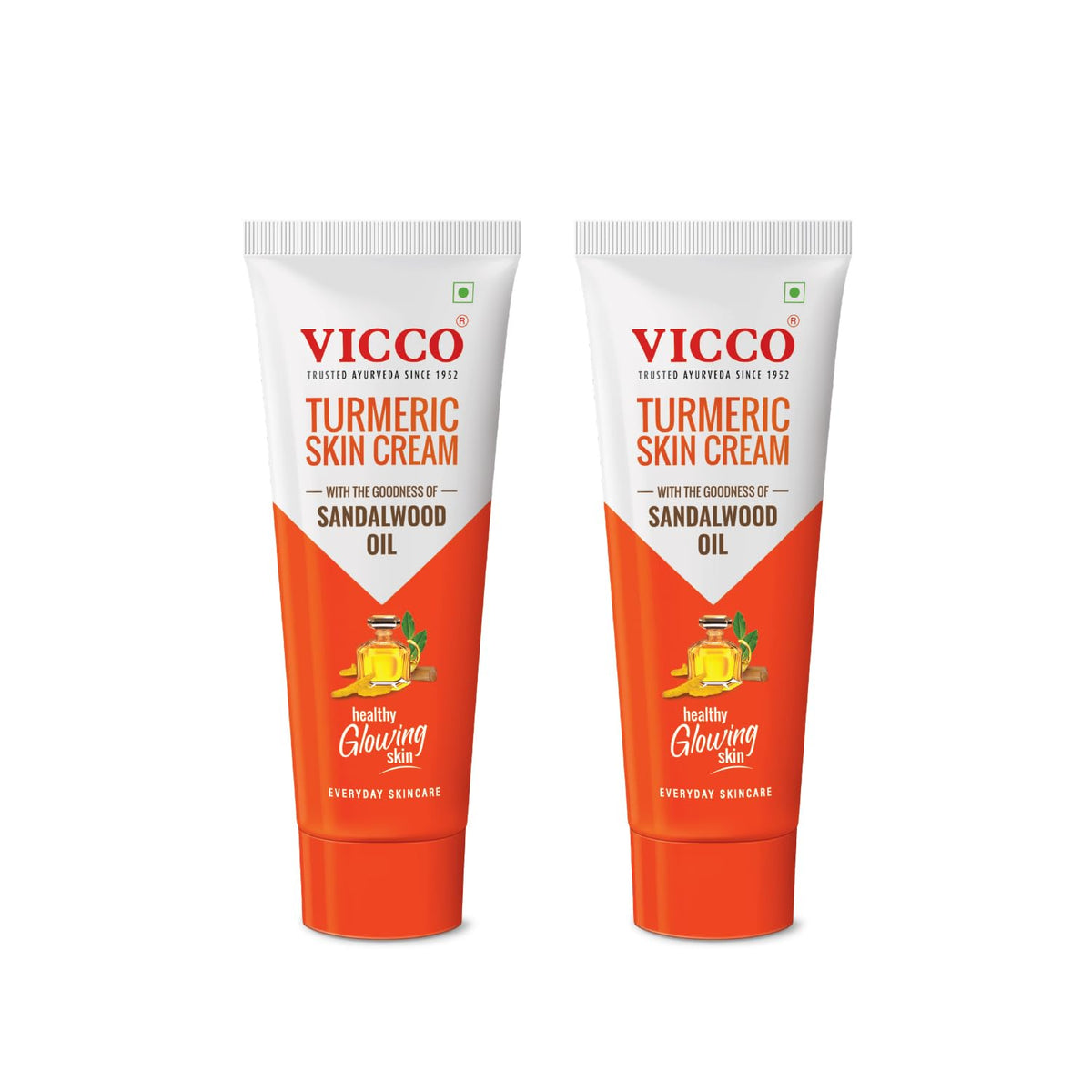 Vicco Turmeric Skin Cream | With Turmeric & Sandalwood Oil for Glowing Skin I Acne Control & Natural Glow I Trusted Ayurvedic Care for Long-Lasting Healthy Skin