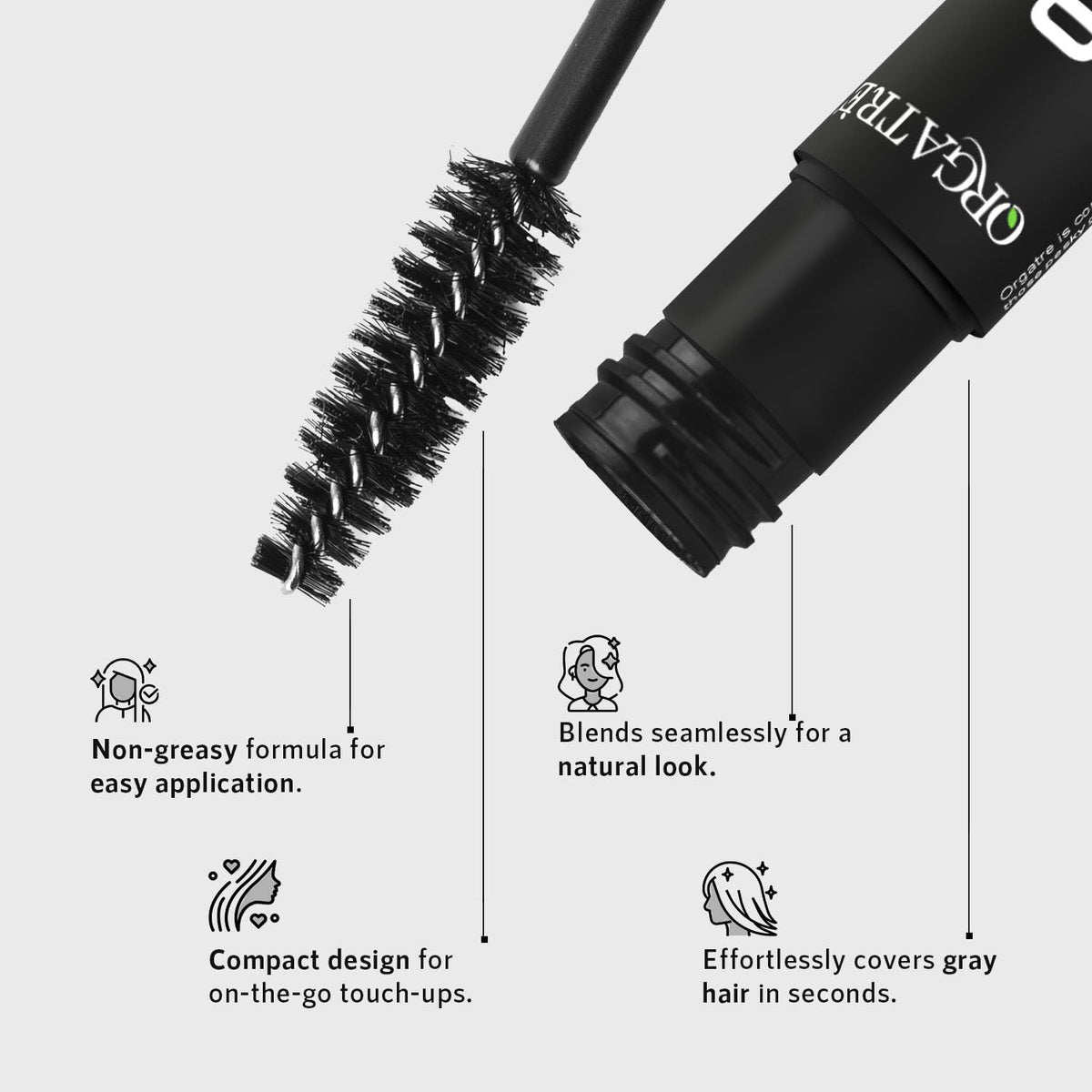 Orgatre Quick Gray Hair Touch Up Stick Black 4.5ml Instant White Hair Fixer