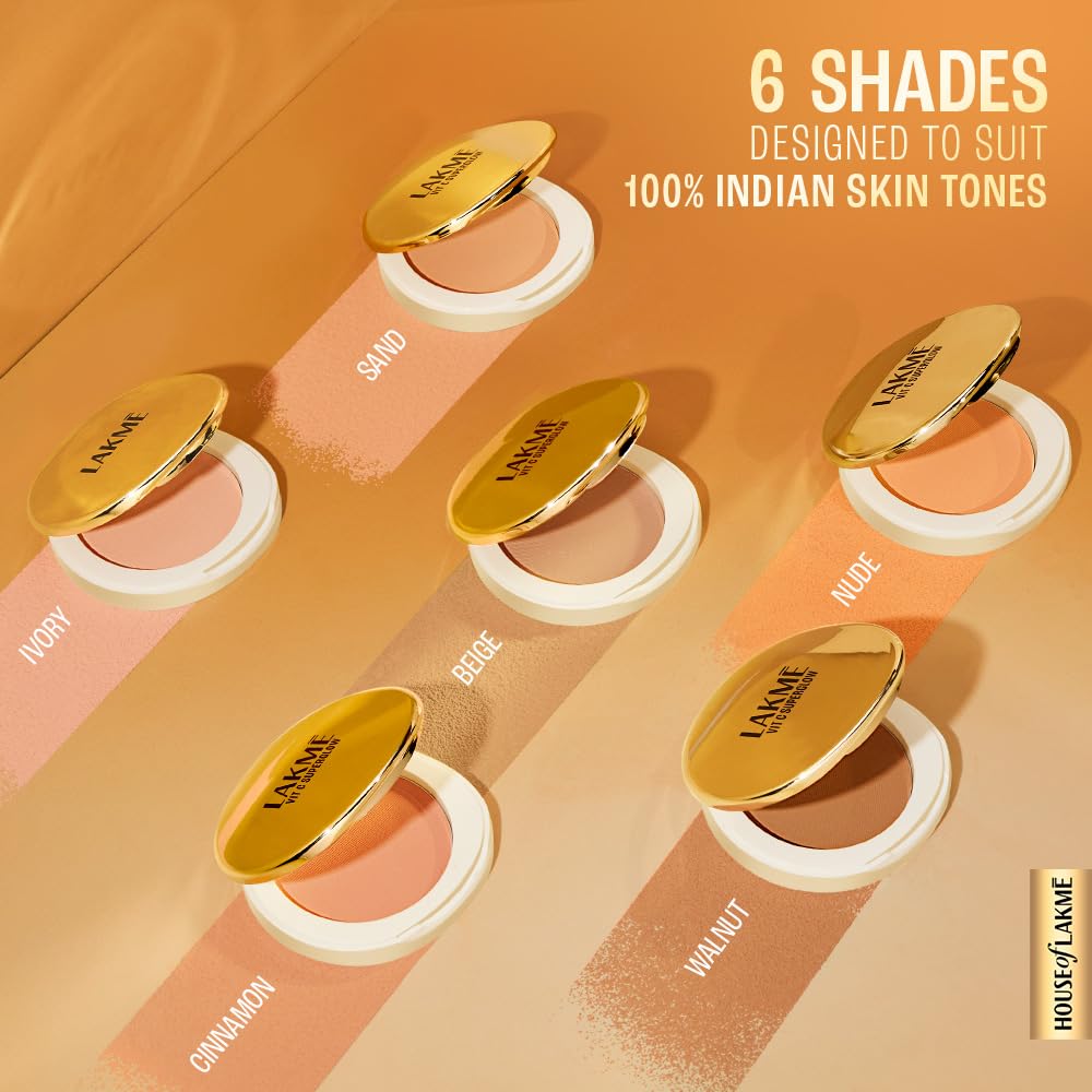 Lakme Superglow Vit C Compact Ivory10 8gm Ivory 8 g (Pack of 1)