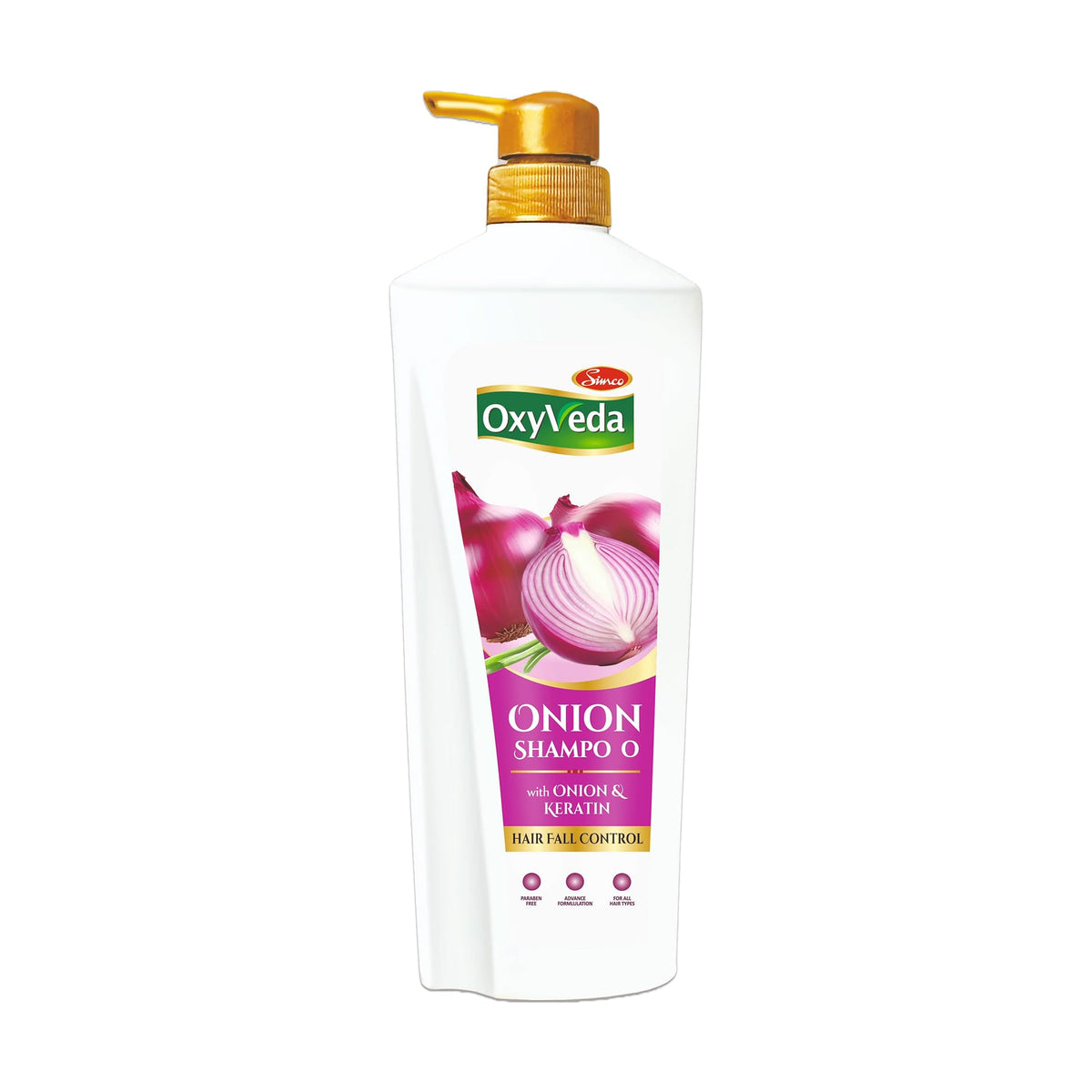 Simco Oxyveda Onion Shampoo 650ml | Hair Fall Control & Strengthening Formula