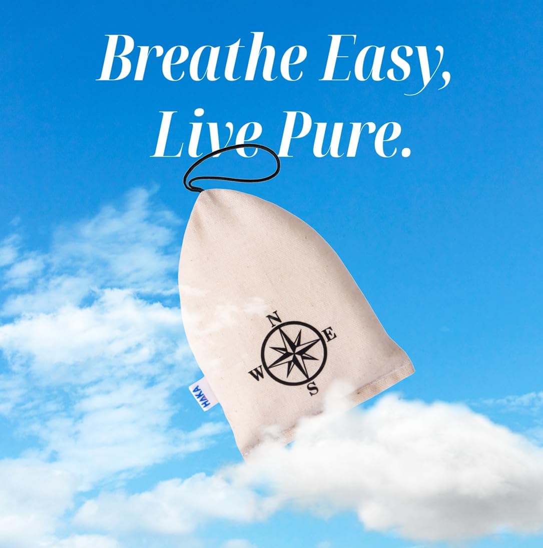 Haka Camphor Pouch Pack of 3 | 100% Pure, Natural, Chemical Free Air Freshener for Car, Wardrobe, Bathroom & Room | Eco-Friendly Camphor Cones for Cars/Car Fres