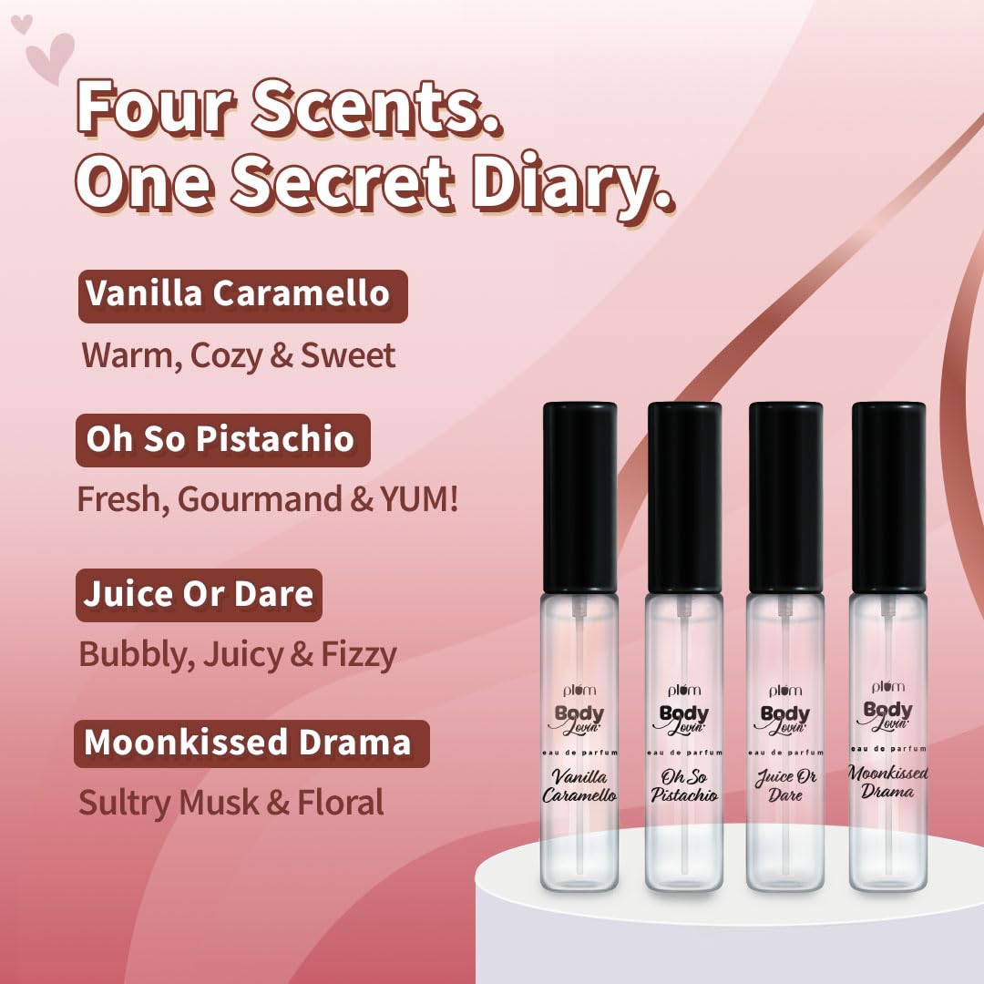 Plum BodyLovin' Pocket Diary Perfume Discovery Set | Pack of 4 EDPs | 3 ML Each
