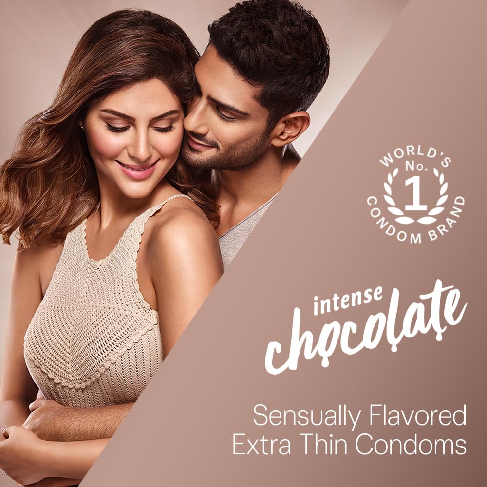 Durex Extra Thin Intense Chocolate Flavoured Condoms For Men - 12s