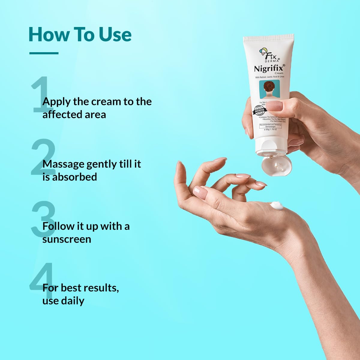 Fixderma Nigrifix Cream for Acanthosis Nigricans with Lactic Acid | Dermatologist Tested Retinol Cream | For Dark Body Parts like Neck, Ankles, Knuckles, Armpit