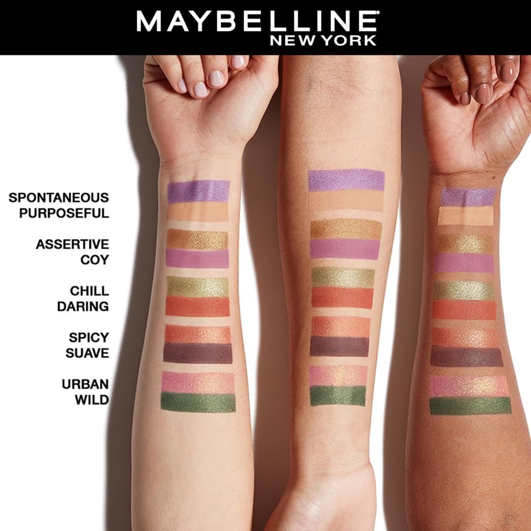 Maybelline New York Color Rivals Pigmented Eyeshadow Palette, Long lasting, Sweatproof, Waterproof, Matte, Shimmer : Spicy x Suave, 3g