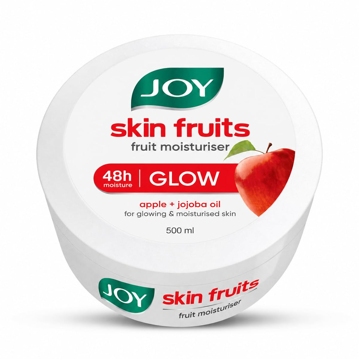 Joy Skin Fruits Moisturizing Skin Cream With Apple, Jojoba & Almond Oil (500ml) | Quick Absorbing & Non Sticky Moisturizer for Face, Hands & Body | Skin Cream F