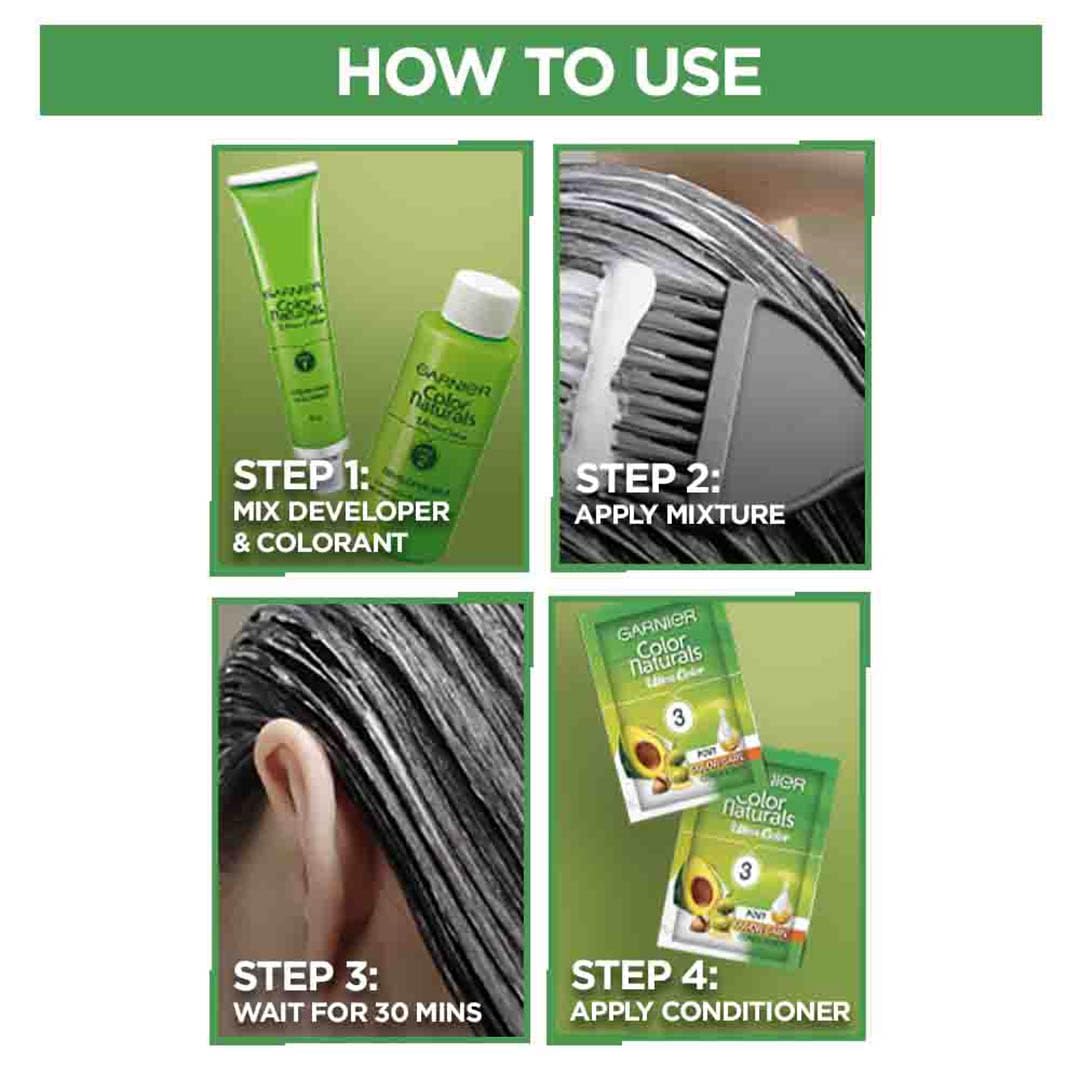 New Garnier Color Naturals with Keratin Shade 3 Darkest Brown SHADE 3, DARKEST BROWN (Pack of 1)