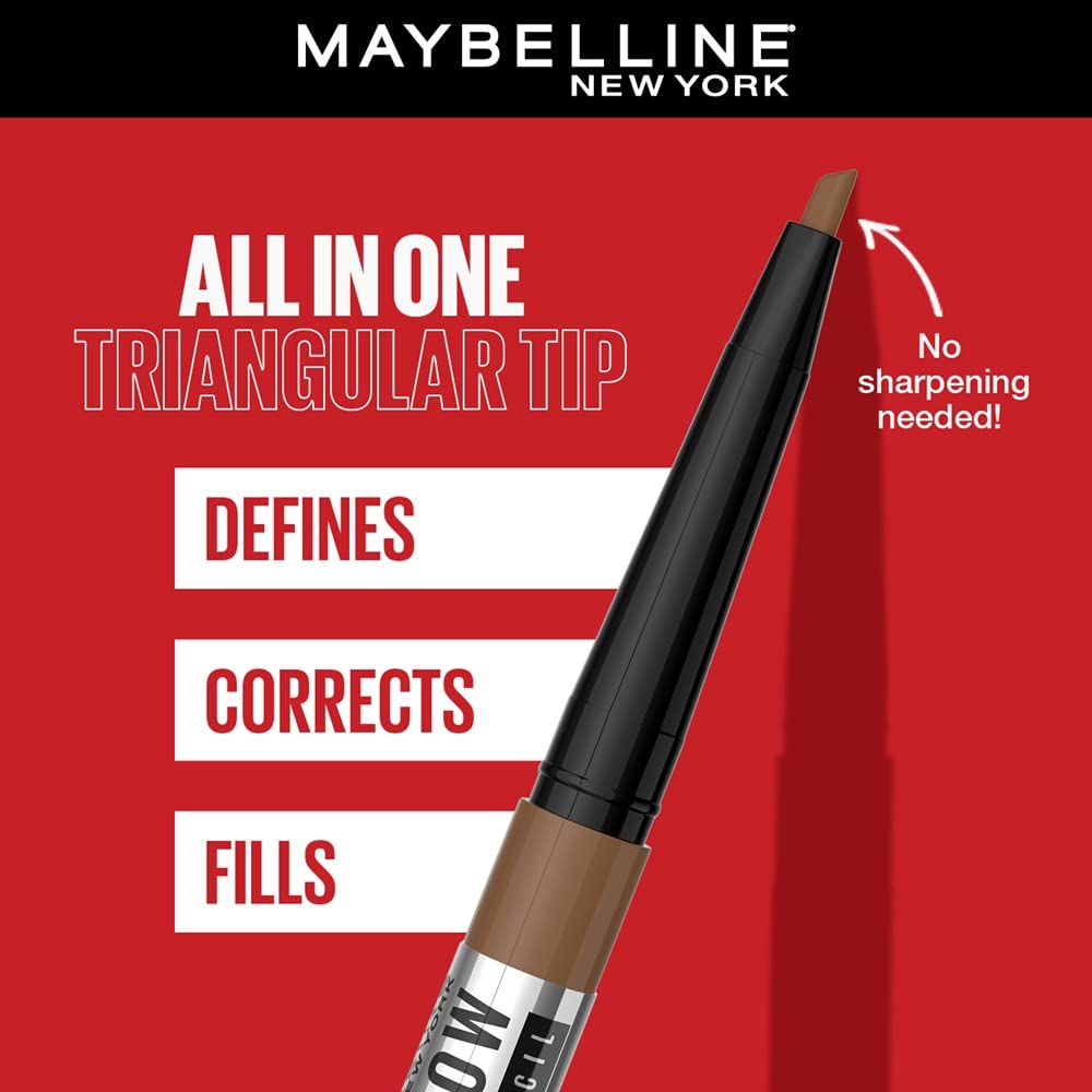 Maybelline Tattoo Brow 36 Hr Brow Pencil, Natural Brown | Waterproof Eyebrow Pencil with Precision Tip, 0.25gm