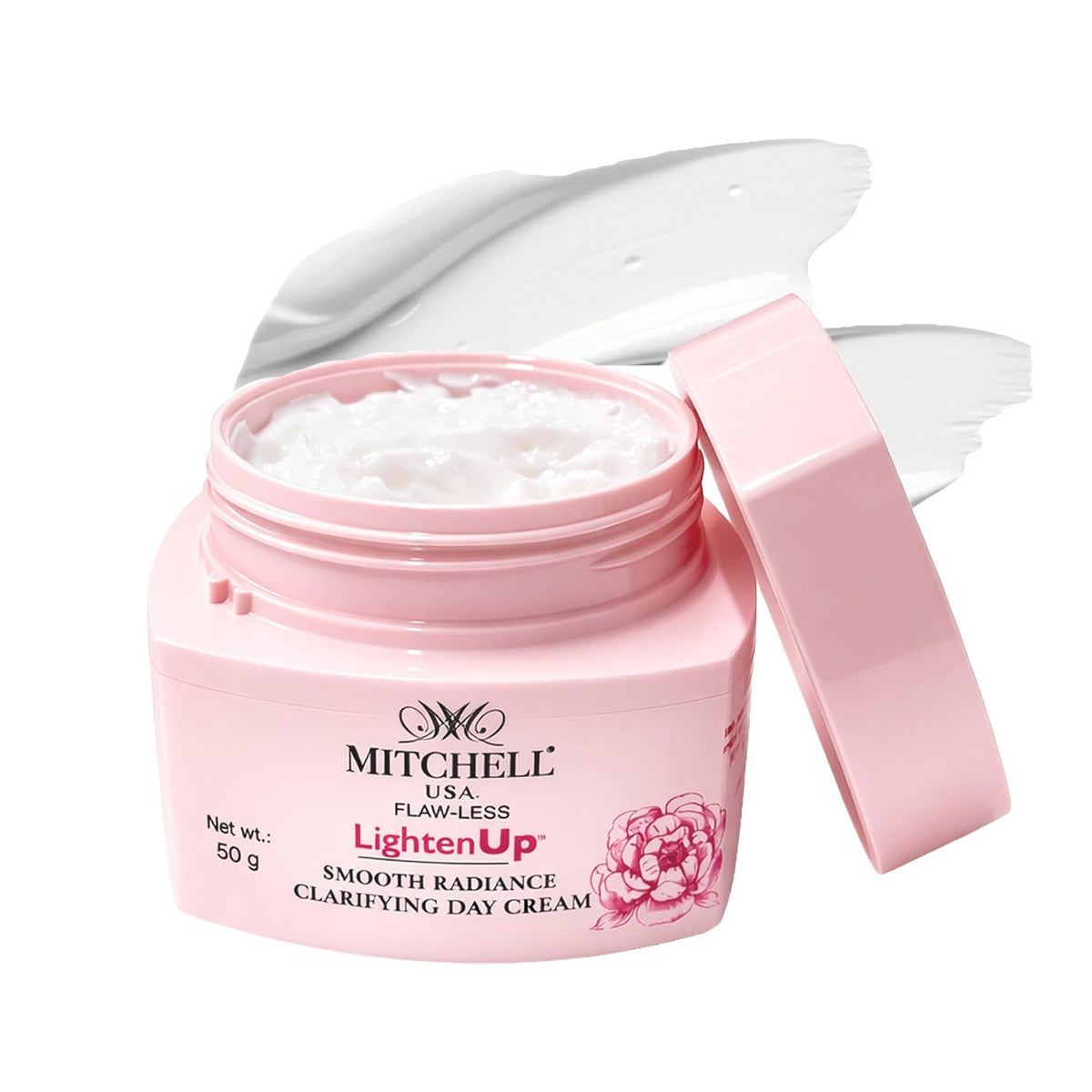 Mitchell USA Flawless Lighten Up Radiance Day Cream 50g | Moisturizer Cream | Peony, Alpha Arbutin, Niacinamide & Shea Butter | UVA/UVB Protection | Brightening