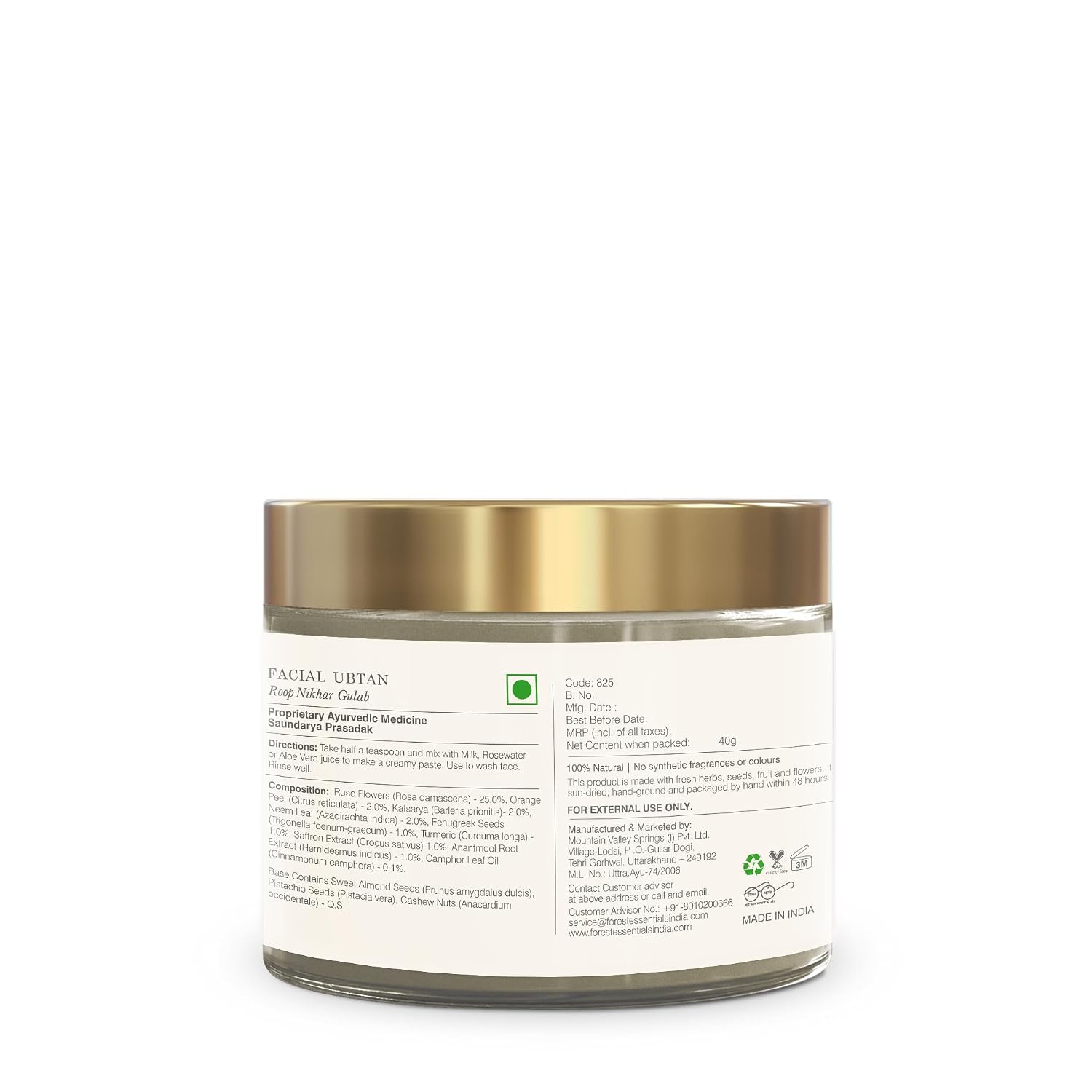 Forest Essentials Facial Ubtan Roop Nikhar & Gulab | Ayurvedic Face Scrub for Dry Skin | Gentle Exfoliation for Smooth & Radiant Complexion