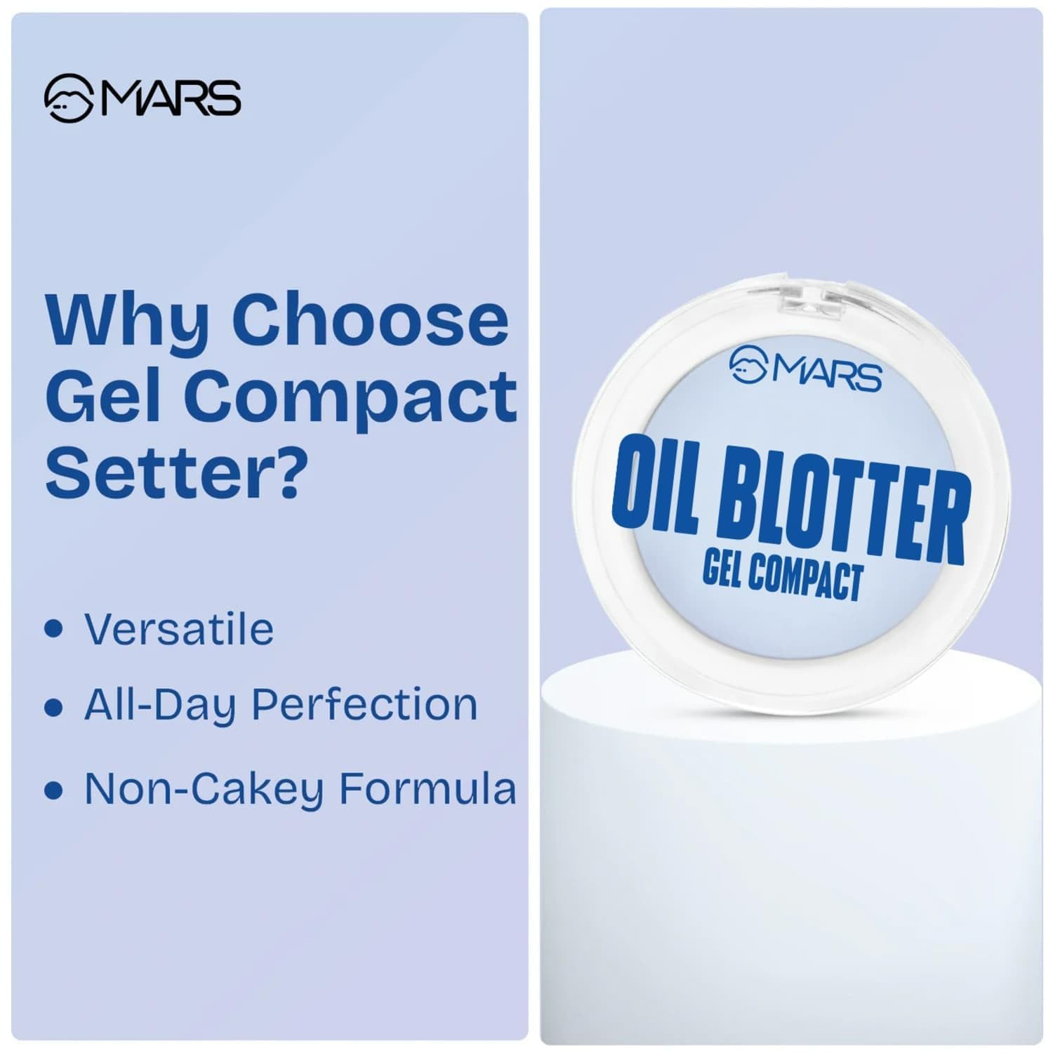 Oil Blotter Gel Compact Setter, Matte Finish, Absorbs Oil, Blurs Pores, Non-Cakey Formula, 6g