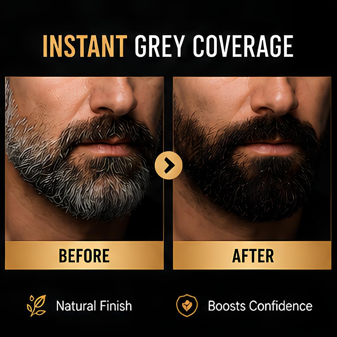 Ecosense Beard Touch Up Stick for Men | Grey Beard Cover Pen | Natural Looking Beard Colour | Instant Beard & Moustache Filler | Black 3g Black 3 g (Pack of 1)