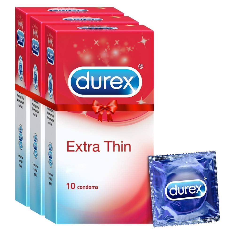 Durex Condoms, Extra Thin- 10s (Pack of 3) 1 count (Pack of 30)