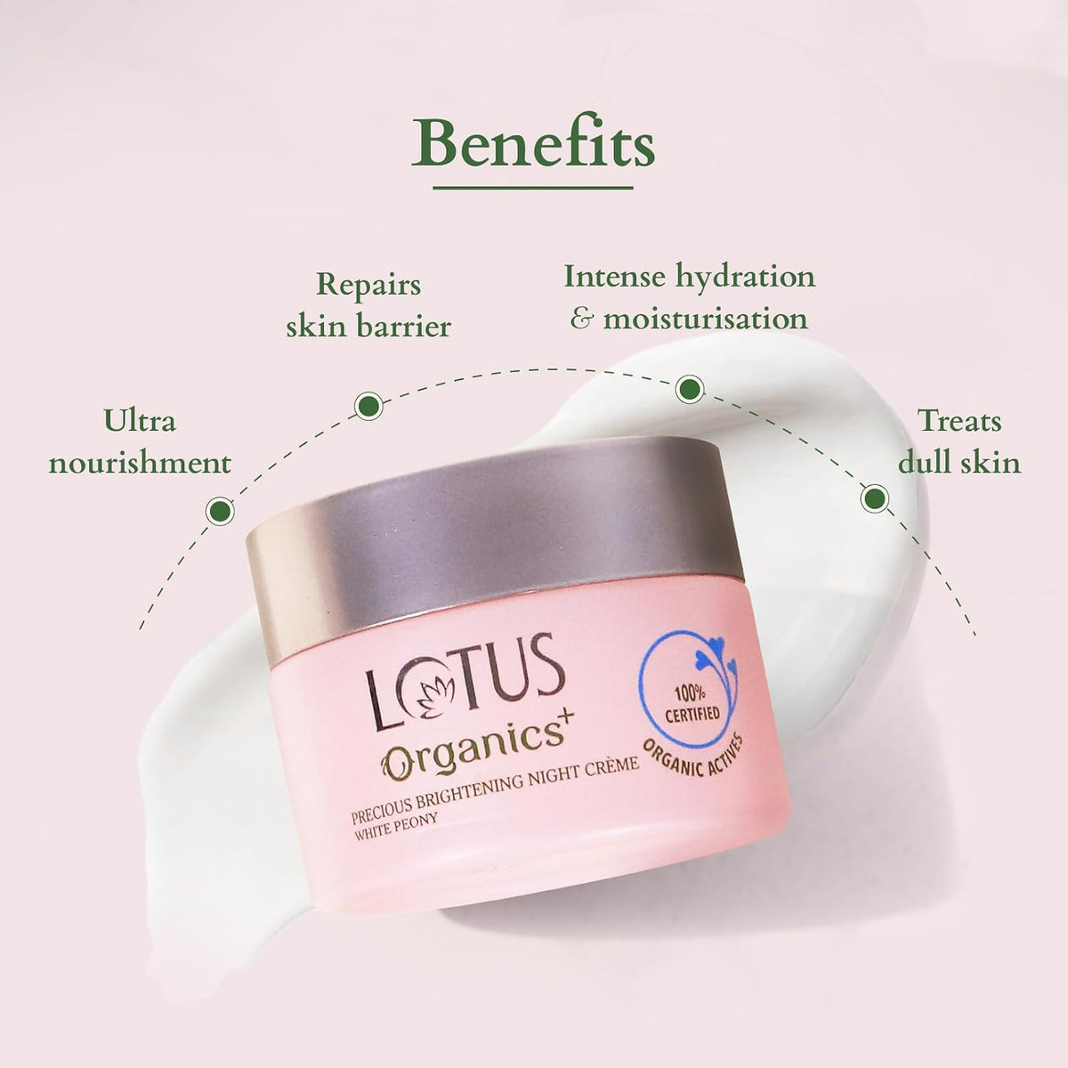 Lotus Organics+ Precious Brightening Night Cream 30 g + Lotus Organics+ Precious Brightening Face Wash 50 G