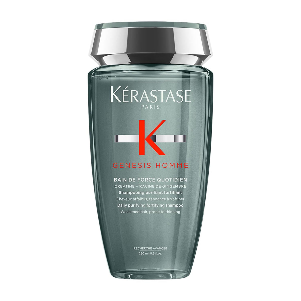 Kérastase Genesis Homme Anti-Hair Fall Purifying Shampoo For Men | For Weakened Hair, Prone to Thinning | Daily Purifying & Fortifying Shampoo| With Ginger Root