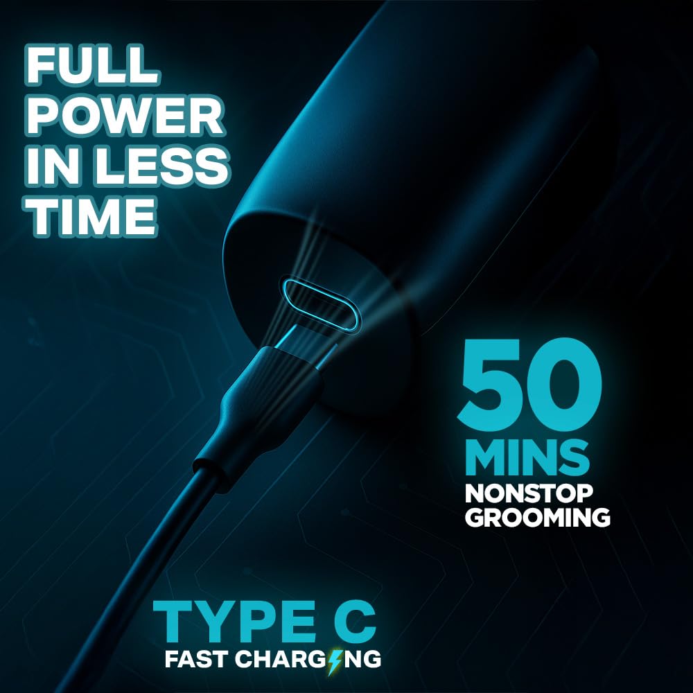 Bombay Shaving Company AirGlide Full Body Trimmer With Vacuum Tech | Zero Mess Body, Balls Trimming | Type C Flash Charging | Multi Length Combs, Detachable Bla