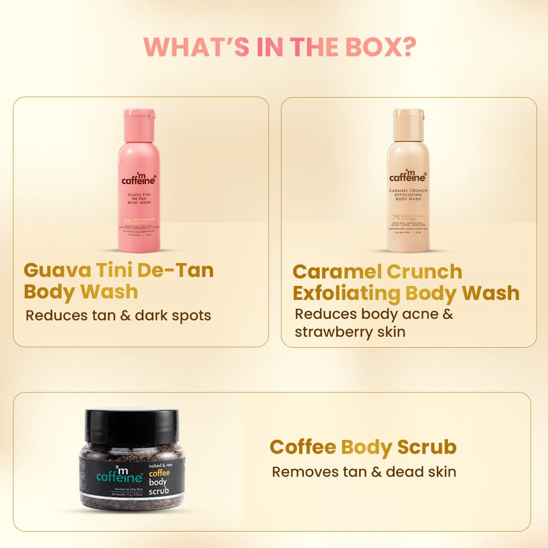 mCaffeine Body Bliss Discovery Gift Set| Rakhi Gift Set & Perfect for gifting on any occasion| For both men & women| Complete Face & Body Care Kit| Includes Fac
