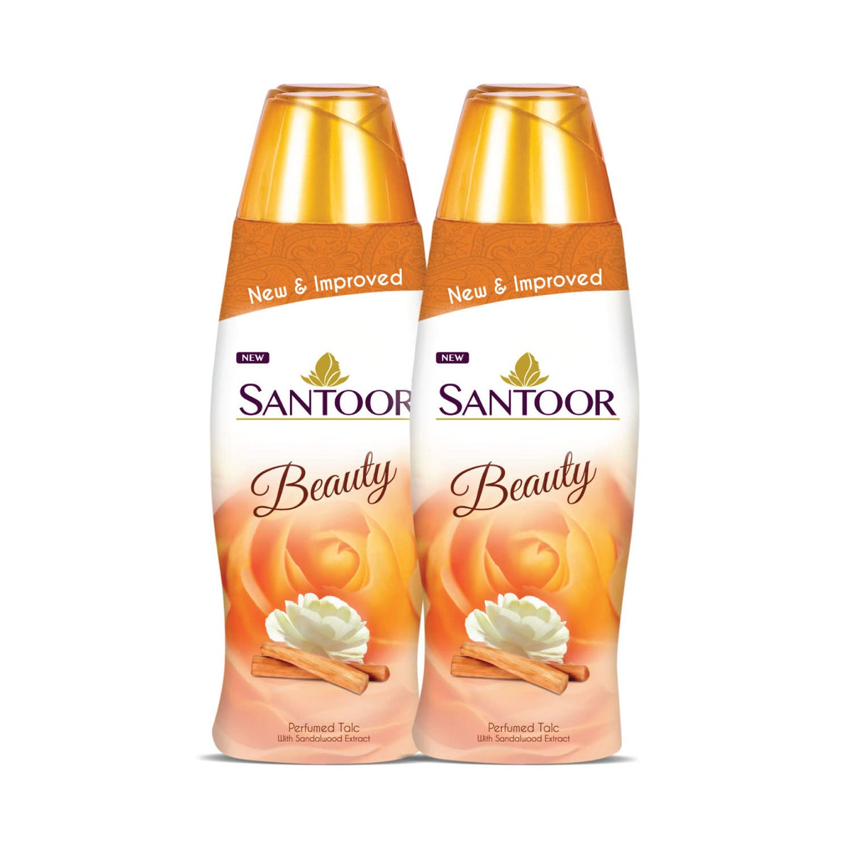 Santoor Beauty Perfumed Talc with Sandalwood Extracts| Sandal, Rose, Musk & Geranium Mint Fragrance| Absorbs Excess Moisture| Dermatologically Tested| For All S