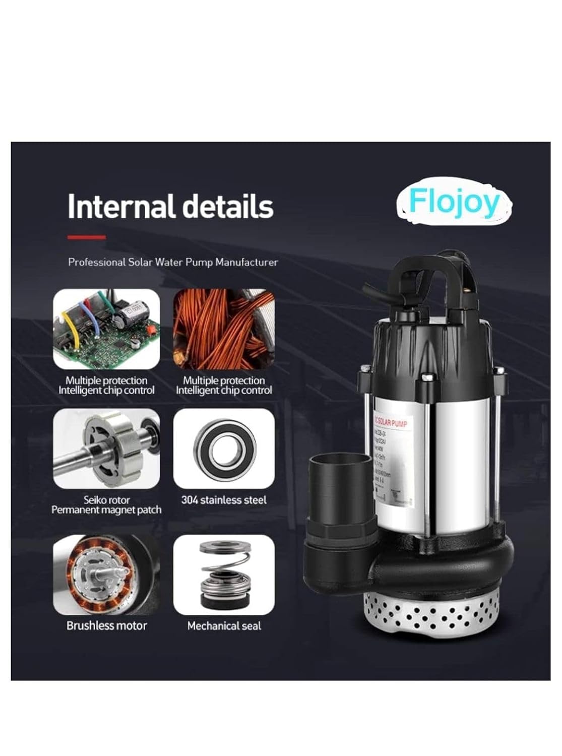 Asian Pumps & Machineries 24V BLDC Submersible Water Pump Solar Or Battery Operated For River, Lake, Openwell, Aqua Farming,Pond Head 30-35Ft Flow 6000-8000 Lhr