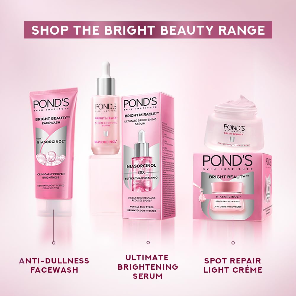 Pond's Bright Beauty Spot-less Glow Serum|| Infused with Hyaluronic Acid|| Vitamin B3|| Gluta-Boost-C|| 30ml