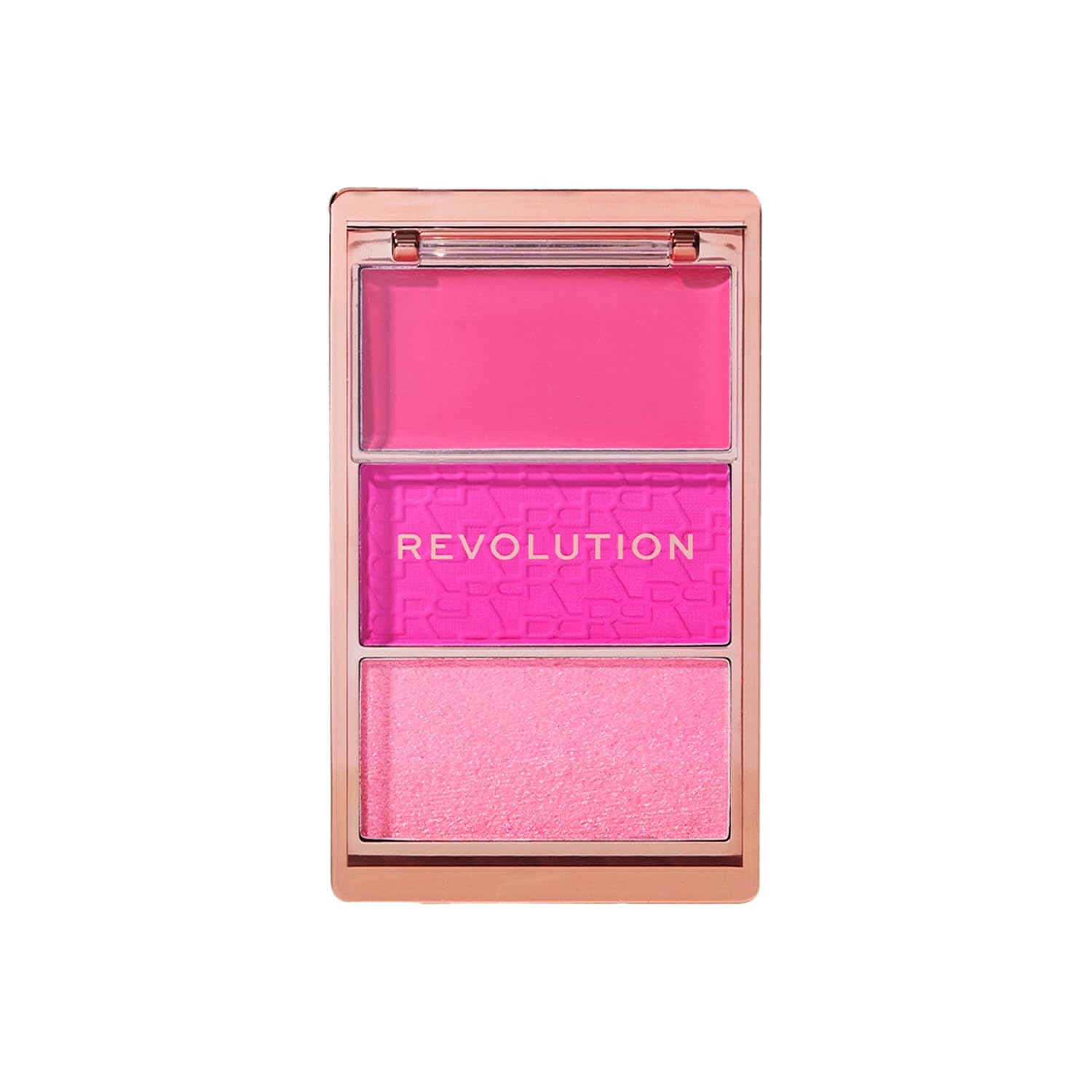 Revolution, Blush Icon Palette, Cream & Pressed Powder Blusher, Highly Pigmented, Face Palette, Vegan & Cruelty-Free, 3 Shades (Hot Pink Flag, 9.8gm)