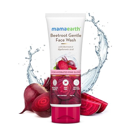 Mamaearth Beetroot Gentle Face Wash&Hyaluronic Acid For Hydrated Pink Glow -100Ml|Gently Cleanses|Hydrates&Soothes Skin|Soap - Free|Non-Irritant|Safe For Skin|H