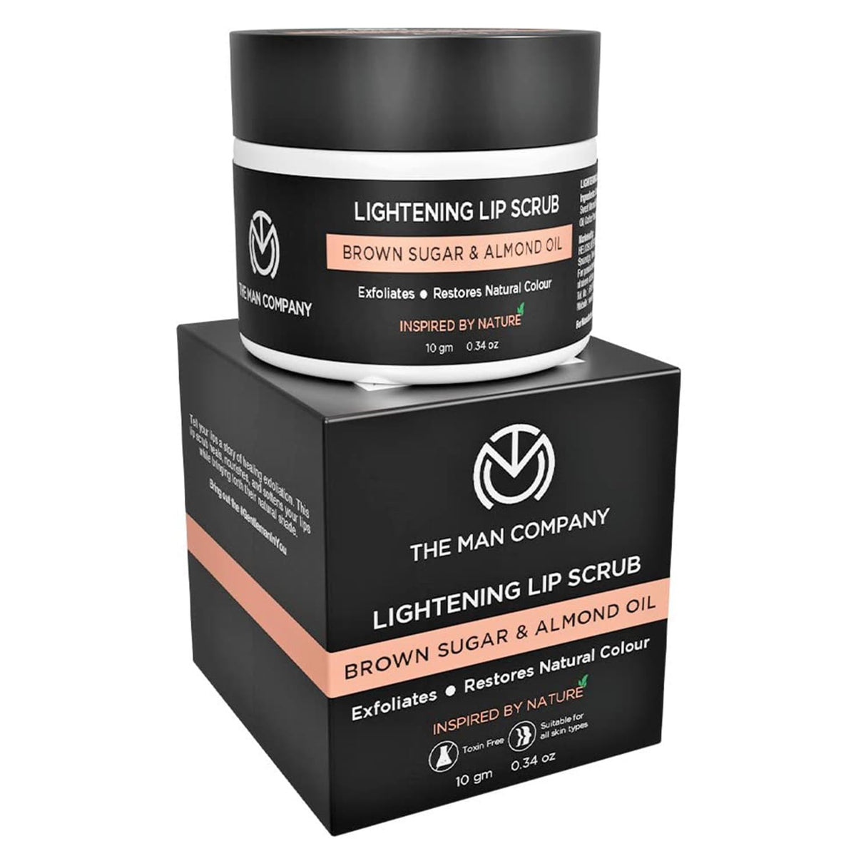 The Man Company Lightening Lip Scrub With Brown Sugar, Almond Oil, Vitamin E, Coconut Oil & Argan Oil For Dry & Chapped Lip, Restore Natural Colour, Nourishes,