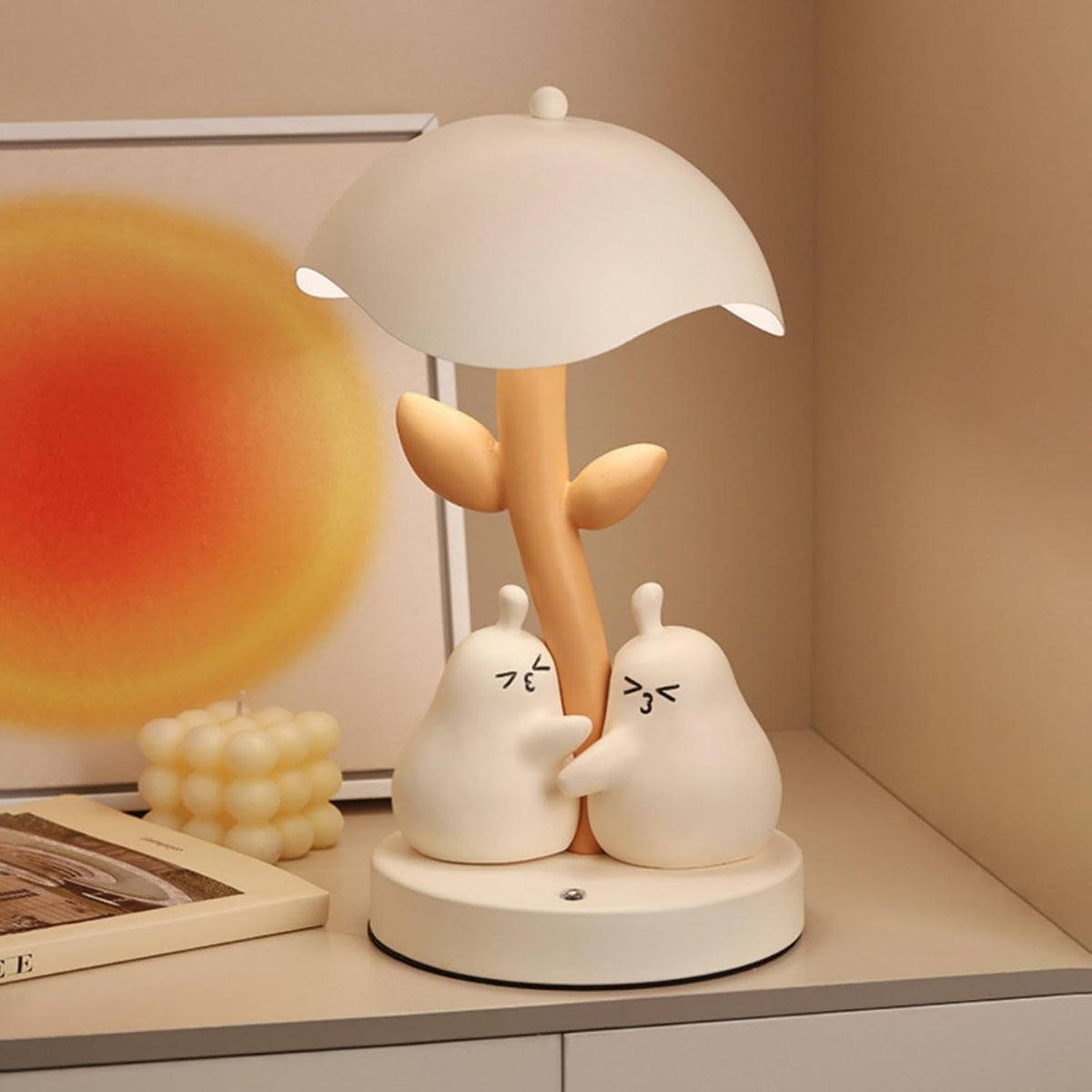 CALANDIS Pear Lamp Dimmable Lamp Cordless for Kids, Teens, Bedroom, Nursery Pear Gift Box