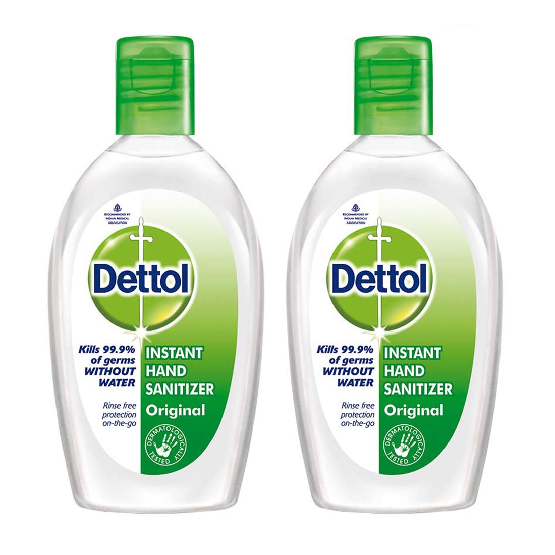 Dettol Alcohol based Hand Sanitizer, Original, 50ml, Pack of 2 50ml - Original Pack of 2