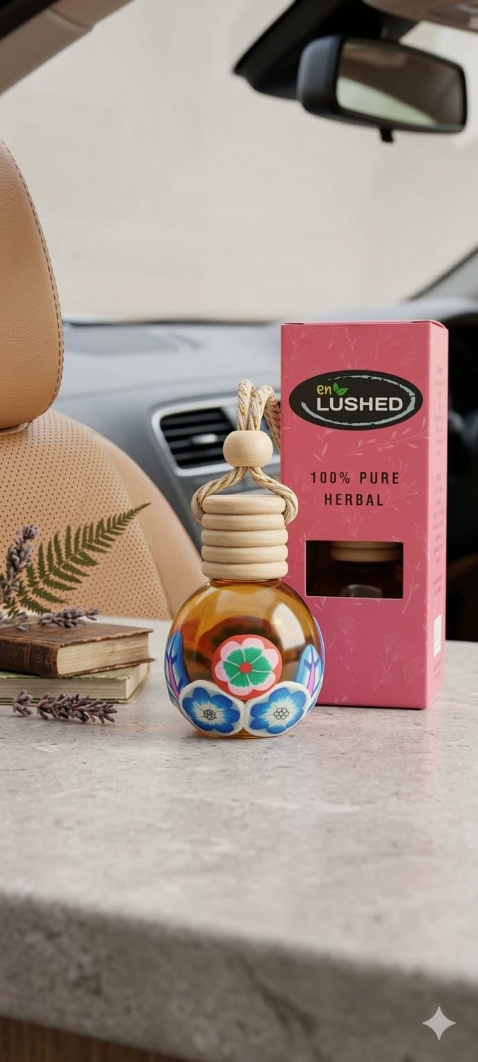 Car Perfume Freshener Hanging | Long lasting x 45 days | Herbal Citrus Blast | Lime & Lemon | Essential Oil-Based | Relaxing & Soothing Fragrance for Car, SUV o