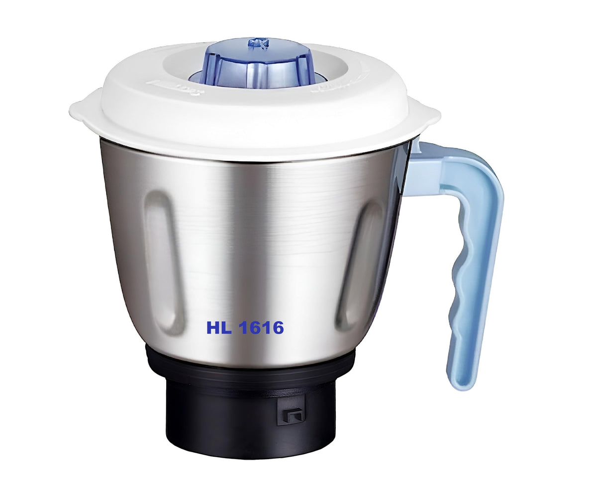1Litre Medium/Dry Jar Suitable for PHILIPS Mixer Grinder Models "HL1616" Only | Mixer Grinder Jar Replacement Parts & Accessories (Steel)