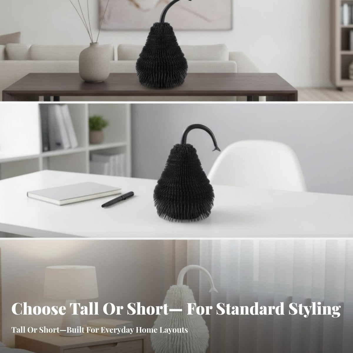 Textured Resin Pear Decor Minimalist Pear Decoration Freestanding Desktop Ornament Collectible for Homeowners, Interior Designers, Living Room, TV Cabinet, Entr