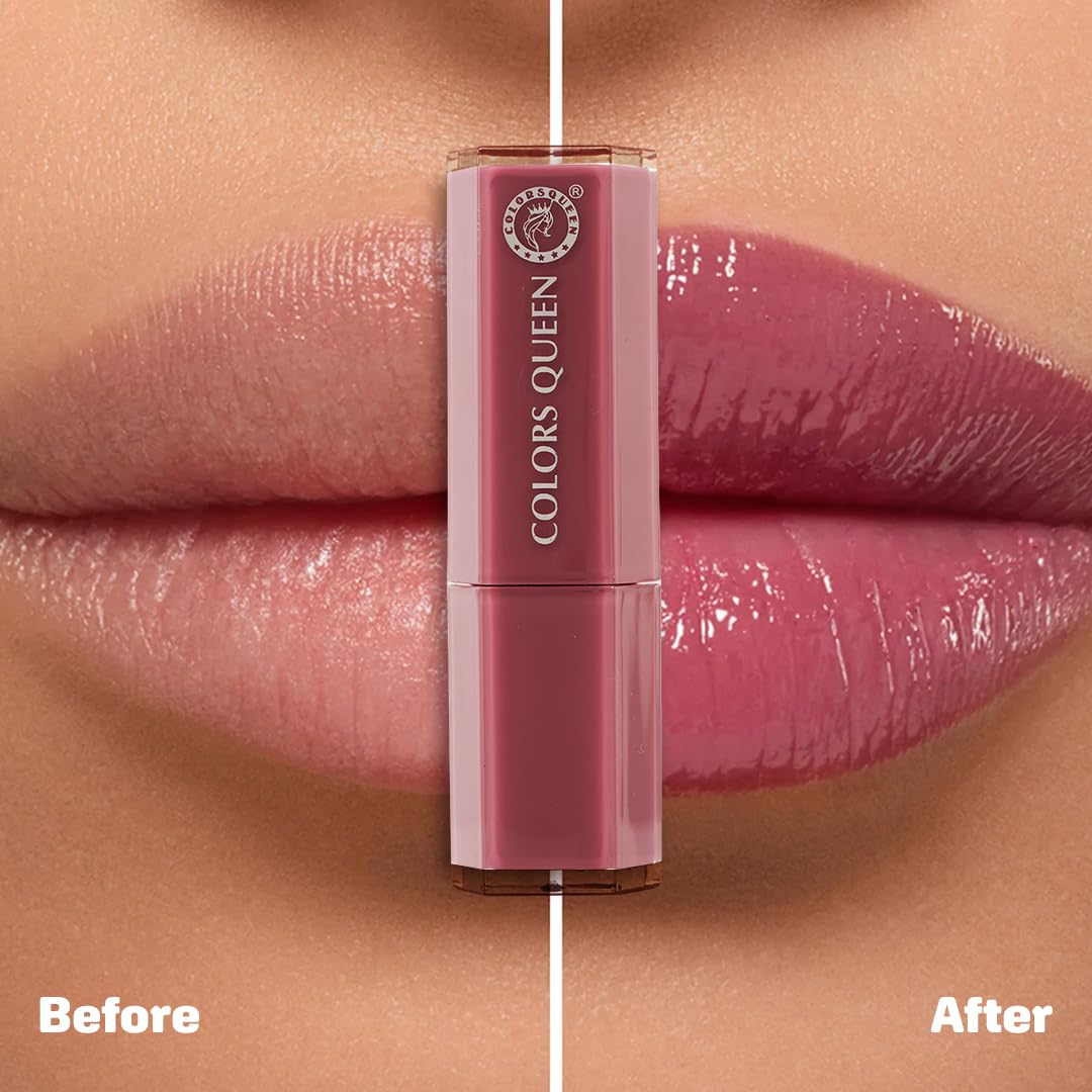 Colors Queen Gloss Stick | Lightweight & Non-Sticky Lip Gloss | Smooth 8 Hrs Hydrating Formula | High Shine Lipstick for Women Enriched with Shea Butter, Vitamin E & Squalane (01 - Mauve Macaron, 3.6g)