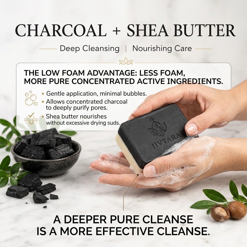 Detan Soap Pack of 3 | 2-in-1 Dual Action Charcoal & Shea Butter Soap Men & Women | Exfoliating Black Side, Soothing White Side | Deep Cleansing, Tan Removal &