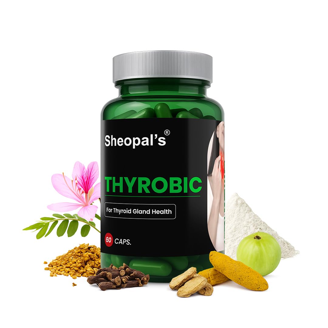 Sheopal’s Thyrobic Ayurvedic Capsules for Thyroid Care – Rapid Action Herbal Formula with Kanchanar, Sankh Bhasma, Amla & Saunf – Promotes Hormonal Balance & Me