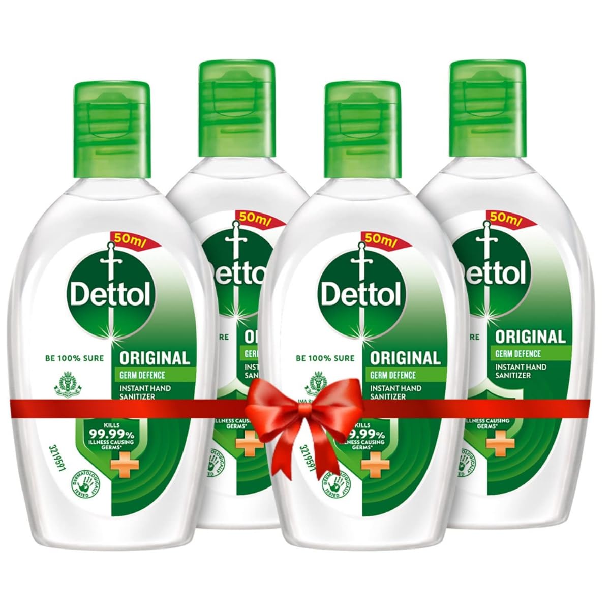 Dettol Original Instant Hand Sanitizer, 50ml Each (Pack of 4) 50 ml (Pack of 4) Pack of 4 Sanitizer