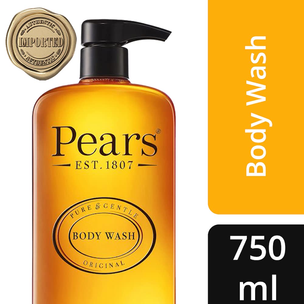 Pears Pure & Gentle Shower Gel, Body Wash with Glycerine and Natural Oils, 100% Soap-Free, Paraben Free (Imported) 750 ml