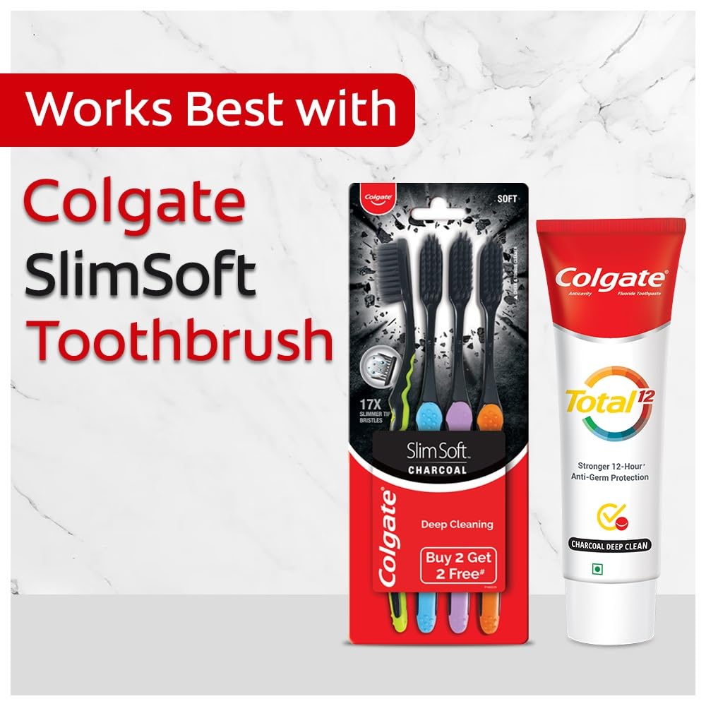 Colgate Total Whole Mouth Health, Antibacterial Toothpaste, 120gm (Charcoal Deep Clean) 120 g (Pack of 1)