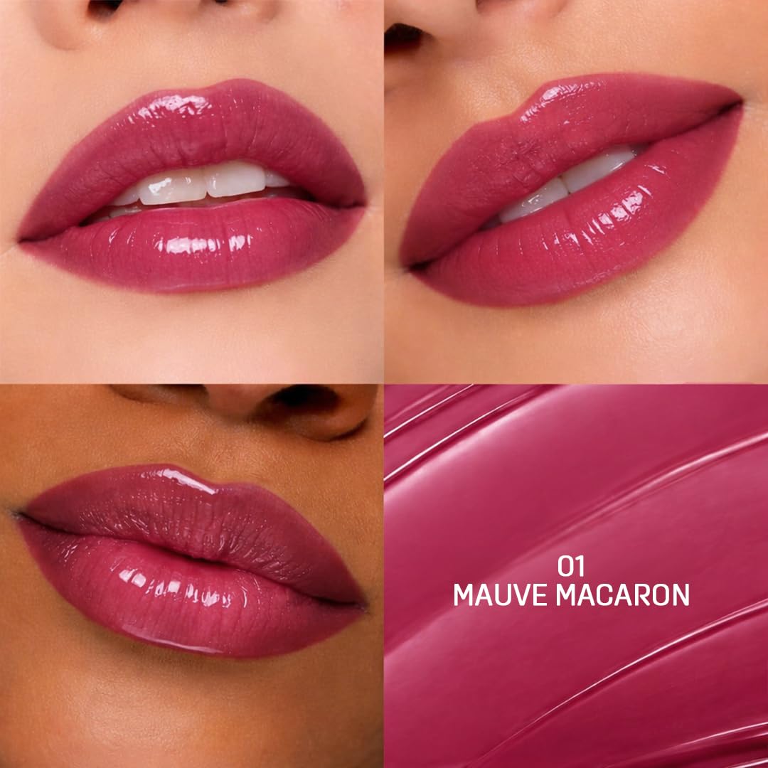 Colors Queen Gloss Stick | Lightweight & Non-Sticky Lip Gloss | Smooth 8 Hrs Hydrating Formula | High Shine Lipstick for Women Enriched with Shea Butter, Vitamin E & Squalane (01 - Mauve Macaron, 3.6g)
