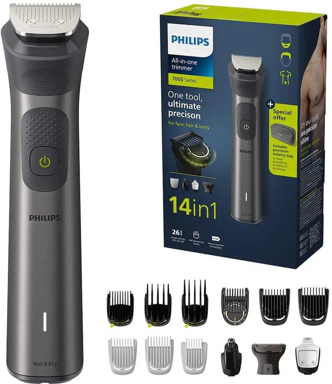 Philips India's No.1 Men's Trimmer | Pro Beardsense Technology | 14-In-1 Modern Man Kit -Face,Body & Private Parts | 3 Year Warranty I 120Min Runtime | Includes