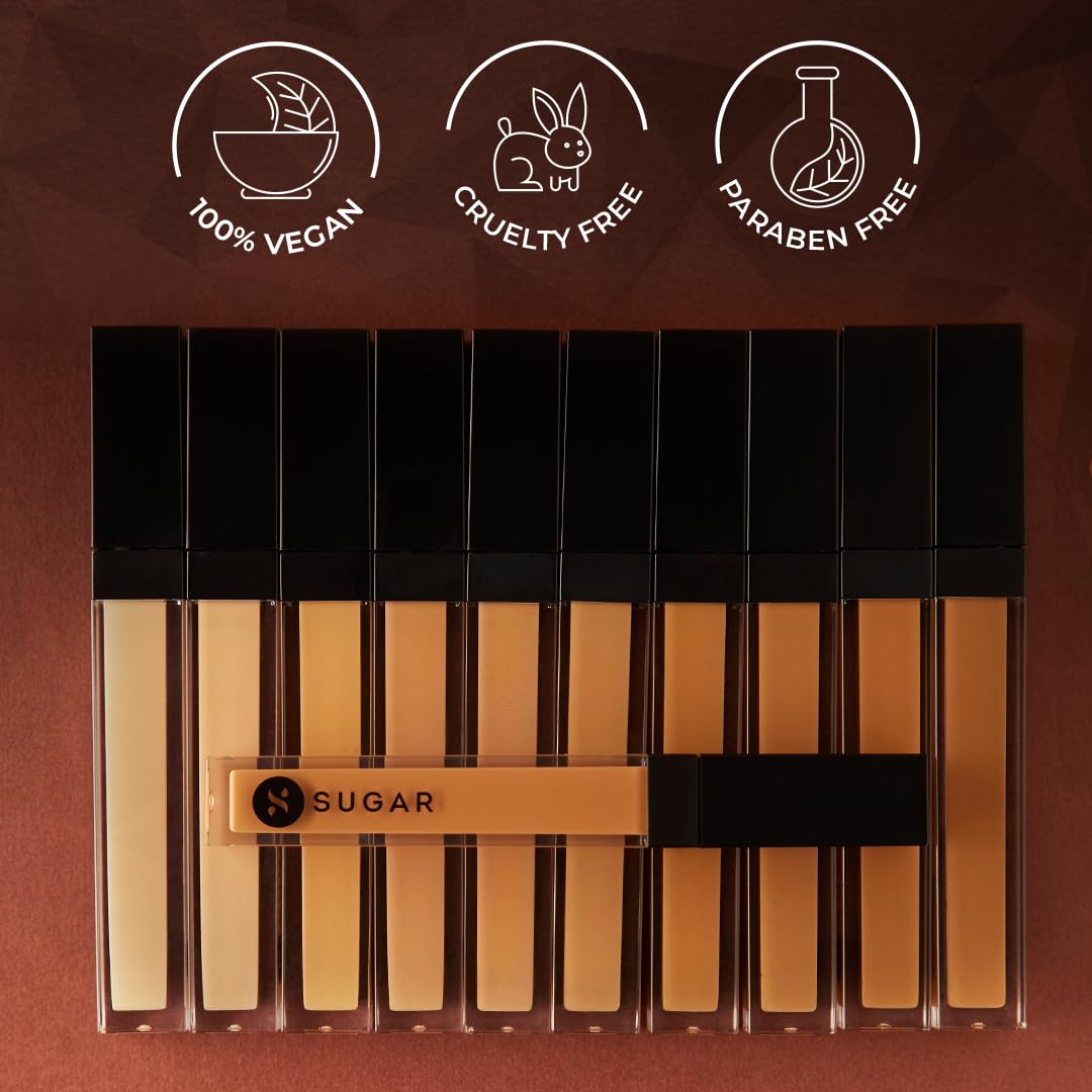 SUGAR Cosmetics Magic Wand Full Coverage Concealer | Matte | Waterproof | All Skin Types | Lasts Upto 8 Hrs | 8.4gm - 07 Vanilla (Latte Fair, Golden Undertone)
