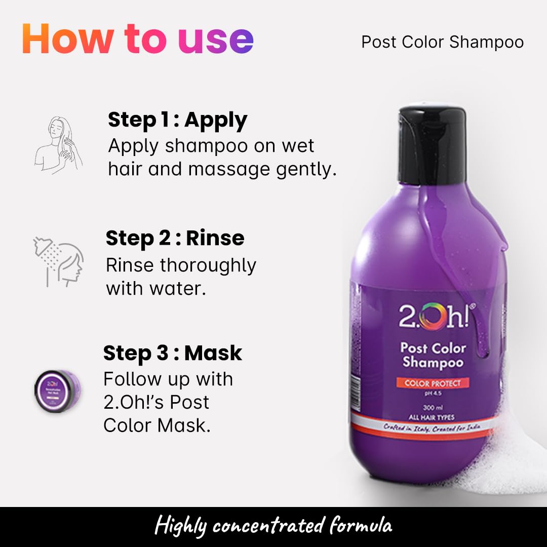 2.Oh! Italian Color Protect Shampoo | Prevents Fading in Colour Treated Hair | Color Protect Complex Repairs Damage in Dry Frizzy Coloured Hair | Anti Frizz Col