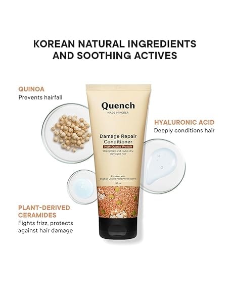 Quench - Damage Repair Conditioner with Quinoa Protein & Ceramides for Dry & Damaged Hair (180ml)