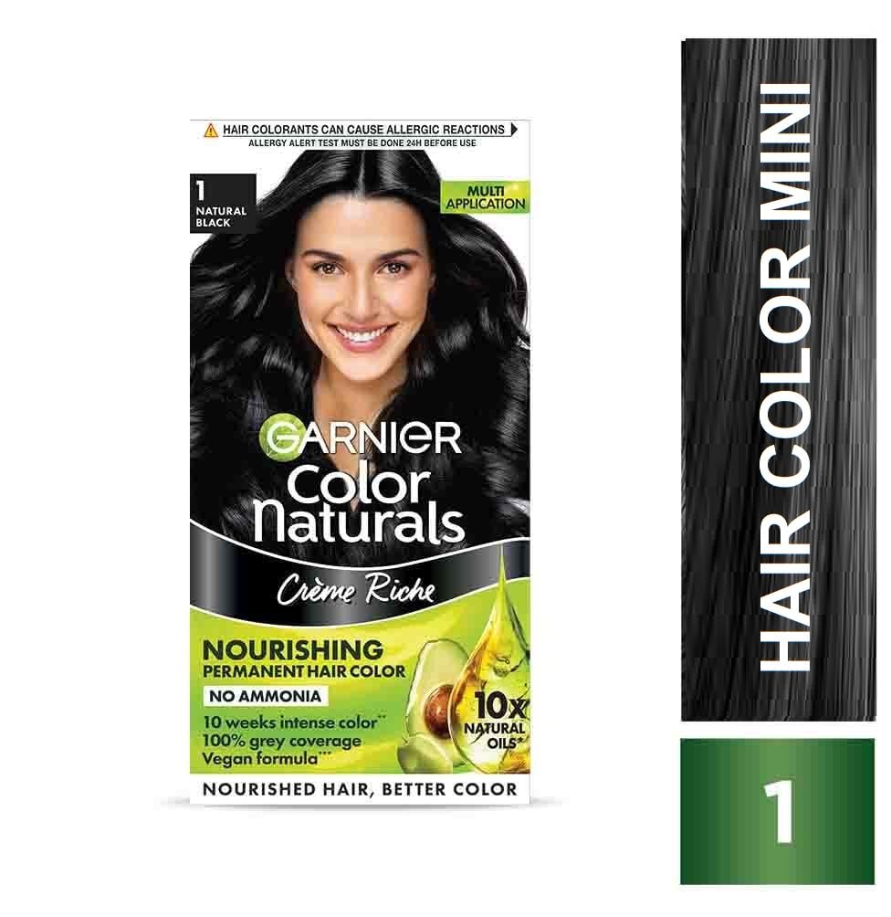 Garnier, Hair Colouring Creme, Smoothness & Shine, Color Naturals Mini, Shade: 1 Natural Black + 4 Brown, (35ml + 30g each) (PACK OF 2) 130g