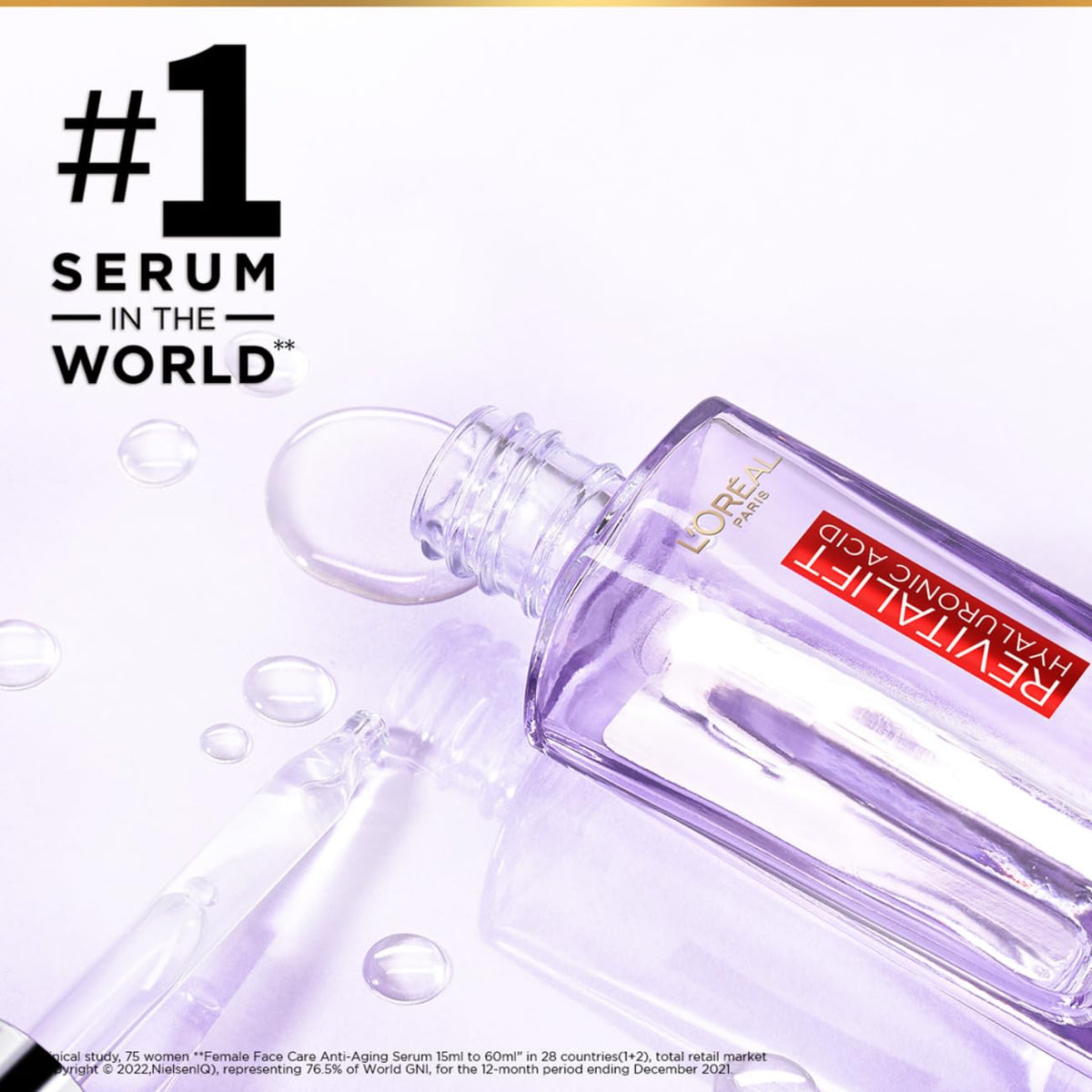 L'Oréal Paris Revitalift 1.5% Hyaluronic Acid Serum, Volume: 30ml, Intensely hydrates, smooths, and replumps skin, Fragrance free, paraben free, alcohol free fo
