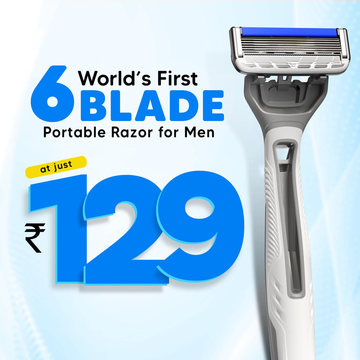 LetsShave Pro 6 Portable Razor for Men (Pack of 2) – World's 1st 6-Blade Travel Shaving Set | Precision Grooming for Daily Use 1 count (Pack of 2)
