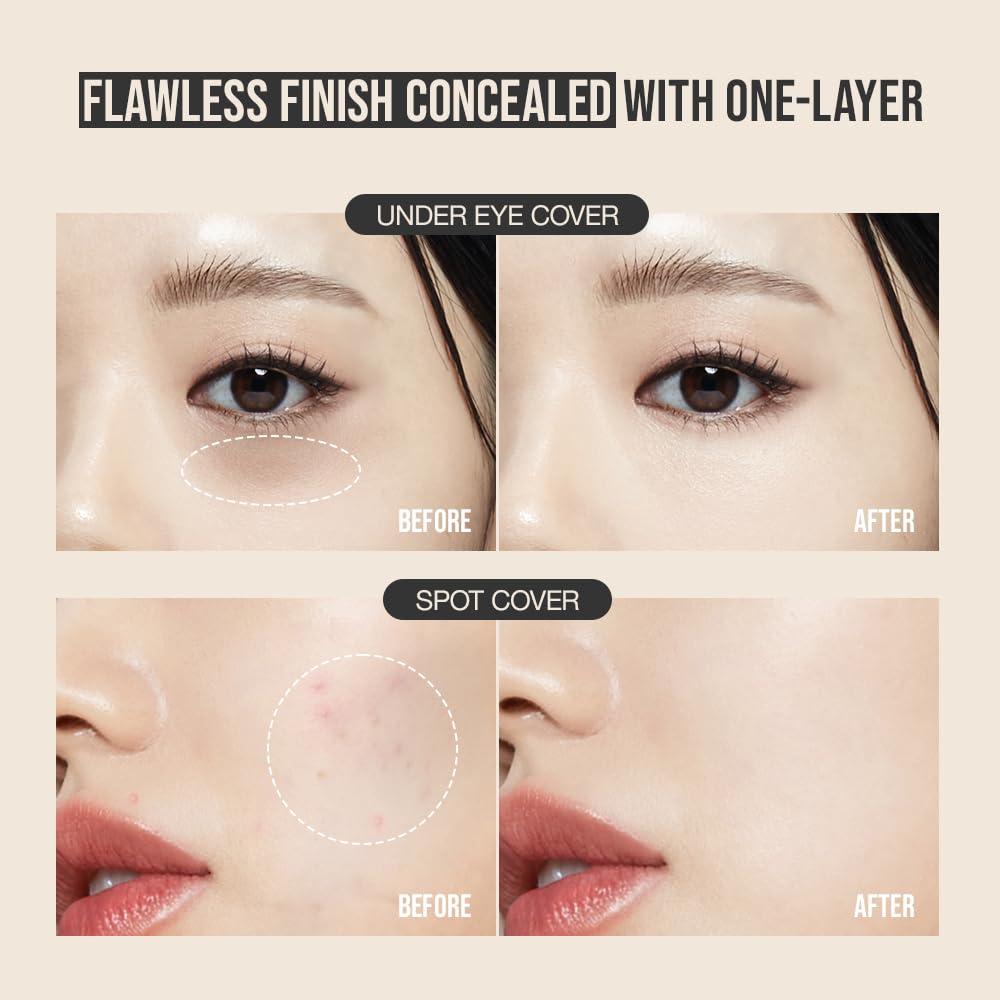 TFIT Idol Cover Concealer - Full Coverage, Lightweight, Sweat & Water Proof, Long-lasting, Lightweight, Conceales Dark Circles, Fine Lines, Redness, 0.22 Oz. (Y02 Natural Beige, 0.22 Oz.)