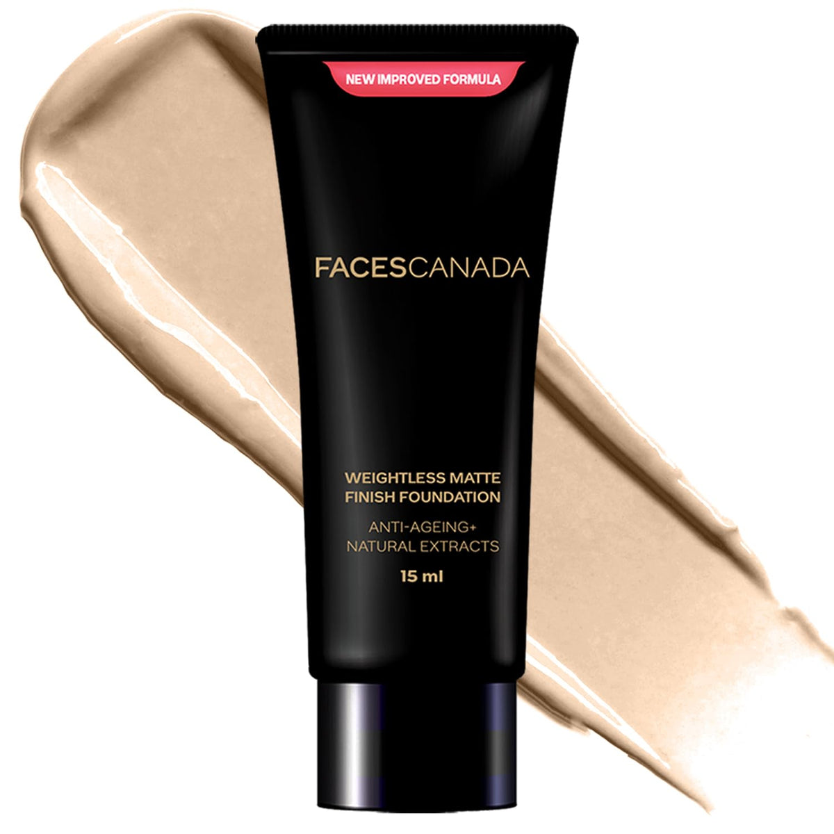 FACESCANADA Weightless Matte Finish Foundation - Medium Natural, 15ml | Lightweight | Natural Finish | Anti-Ageing | Non-Clog Pores | Enriched With Olive Seed O