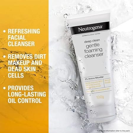 Neutrogena Deep Clean Foaming Cleanser- Advanced Face Wash  Men & WomenDaily Cleansing | 100g