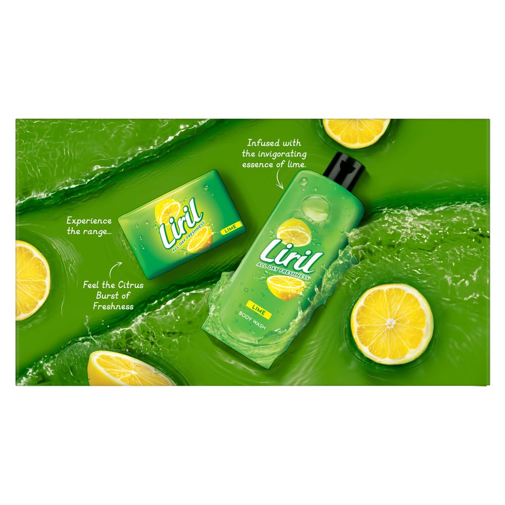 Liril Lime Bathing Bar | Feel the Citrus Burst of Freshness | Pack of 6 (6 x 125g) 125 g (Pack of 6)